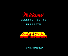 Defender attract mode: the Williams DEFENDER title logo
