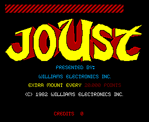 Joust attract mode: the JOUST title logo
